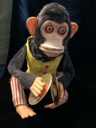 Vintage Musical Jolly Chimp Cymbal Playing Monkey Mechanical Toy Story 3 -