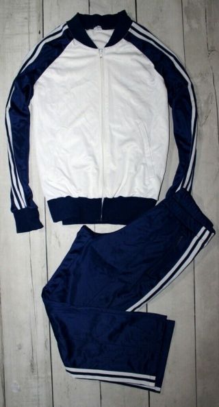 Adidas Vintage Cupro Made In Austria 1980s Tracksuit Man Size 48