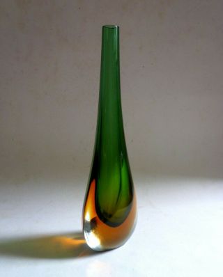 MURANO Seguso Sommerso Teardrop Glass VASE.  30cm Italy Vintage Flavio Poli Era 2