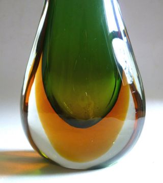 MURANO Seguso Sommerso Teardrop Glass VASE.  30cm Italy Vintage Flavio Poli Era 3