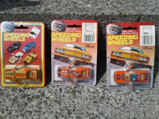 Vintage Woolworth " Speeding Wheels " Dodge Charger 3 Cars,  3 Designs,  3 More Cars