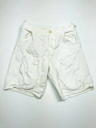Vintage 1999 Mens Helmut Lang Jeans Astro White Cargo Shorts Size 30