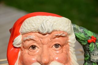 Royal Doulton Vtg 1987 Ceramic Santa Claus Mug Toby Jug Wreath Handle 7 