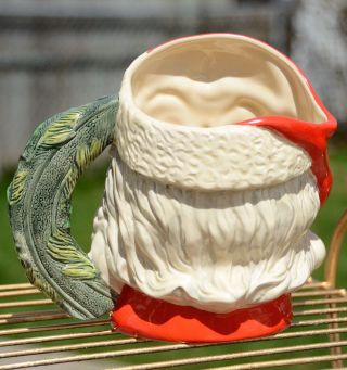 Royal Doulton Vtg 1987 Ceramic Santa Claus Mug Toby Jug Wreath Handle 7 