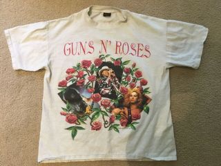 Rare Vintage 1993 Guns N Roses Skin N Bones World Tour T Shirt Vtg 90s Tee
