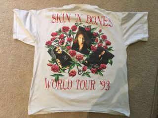 Rare Vintage 1993 Guns N Roses Skin N Bones World Tour T Shirt VTG 90s Tee 3