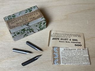 Box Of Joseph Gillott’s 1066 Registry Pen Rare Vintage Dip Nibs (108)