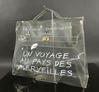 Rare Hermes Clear Vinyl Kelly Beach Bag Souvenir De L 