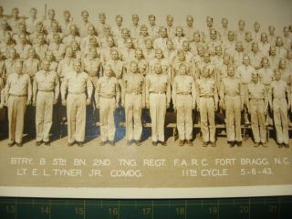 World War 2 Wwii Fort Bragg Nc Yard Long Photo Soldiers Army Vintage 1943