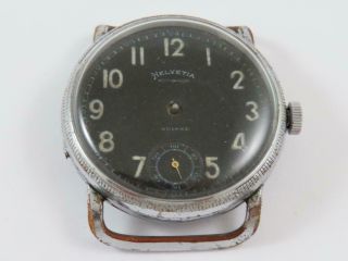 Rarity Military Very Early 1933 Helvetia Pilot Aviator Vintage Watch