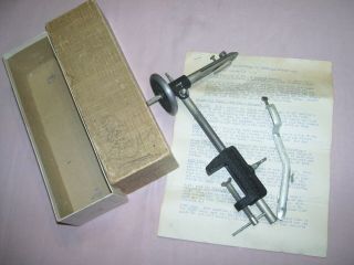 Vintage Antique Rotating Fly Tying Vise With Box Instructions Fishing