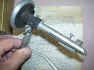 Vintage Antique Rotating Fly Tying Vise with Box Instructions Fishing 5