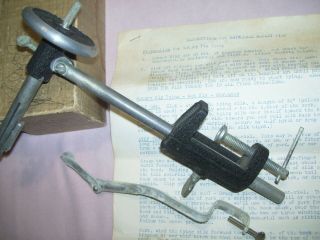 Vintage Antique Rotating Fly Tying Vise with Box Instructions Fishing 6