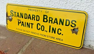 Hard To Find Vintage Standard Brands Paint Co. ,  Inc.  Porcelain Sign