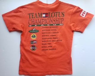 Vtg Rare 90s Tommy Hilfiger Team Lotus Racing Championship Season Orange Shirt M 3