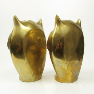 Mod Vintage Brass Owl Bookends HEAVY MCM Mid Century Home Decor 4