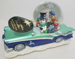 Christopher Radko Musical Snowrider Snowglobe Vintage Car Jingle Bells