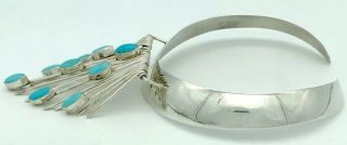 CAROL FELLEY TURQUOISE NECKLACE STERLING SILVER CHOKER COLLAR 99g Vintage 1987 6