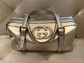 100 Authentic Vintage Gold Gucci Handbag With Large Hardware