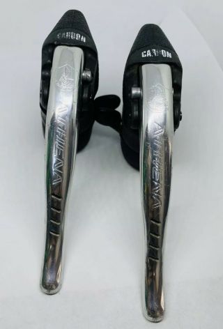 Campagnolo Athena 8x2 Or 3 Speed Ergopower Carbon Shifters Campy Vintage