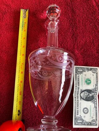 Baccarat Crystal Vintage Etch Pattern Decanter 12 1/2 " Tall (no Box)