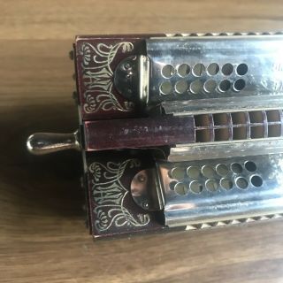 Rare Antique 1900 ' s HOHNER HARMONICA Sextet Six Sided Musical Horn Box 10