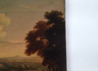 Fine Antique 18th Century Continental School Oil on Canvas - Travellers Landscape 6