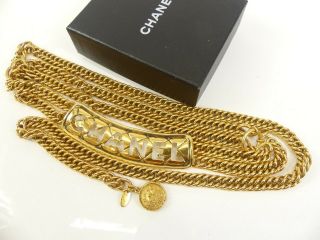 R1724 Auth Chanel Vintage Gold Plated Cc 31 Rue Cambon Paris Charm Chain Belt
