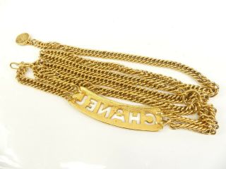 r1724 Auth CHANEL Vintage Gold Plated CC 31 Rue Cambon Paris Charm Chain Belt 2