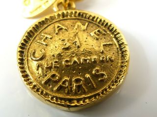 r1724 Auth CHANEL Vintage Gold Plated CC 31 Rue Cambon Paris Charm Chain Belt 4