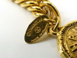 r1724 Auth CHANEL Vintage Gold Plated CC 31 Rue Cambon Paris Charm Chain Belt 7