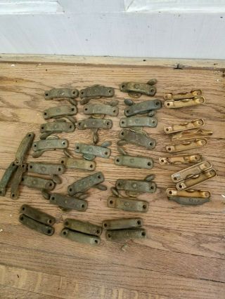 Matching Set Of 19 Vintage Solid Brass Window Locks,  Salvaged Window Latches