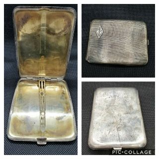 Vintage 1940 Retro Elgin Am.  Mfg Co Sterling Silver Heavy Cigarrette Case W/box