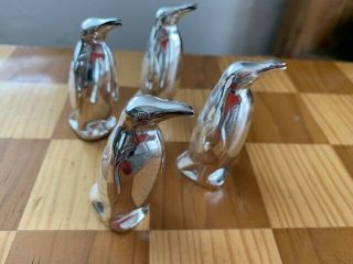 4 Vintage Sterling Silver David Andersen Norway Penguins Salt & Pepper Shakers