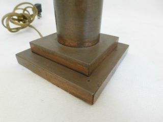 VINTAGE ARTS & CRAFTS COPPER BRASS TABLE LAMP HEAVY DECO 3