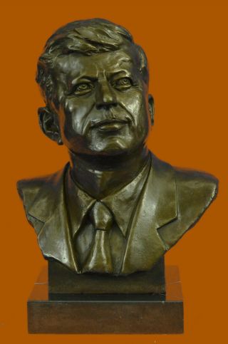 Vintage Style John F.  Kennedy Jfk Bronze Bust On Marble Base Desk Top Numbered