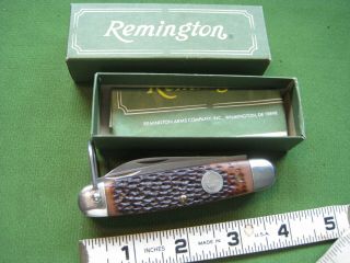 Vtg Remington Usa R4 Utility Scout Camp Knife Multi Blade & Saw Box Papers