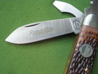 VTG REMINGTON USA R4 Utility Scout Camp Knife Multi Blade & Saw BOX PAPERS 4