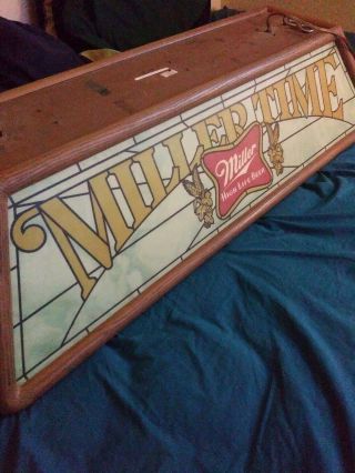 Vintage 1983 Miller High Life Beer Pool Table Light Miller Time P42