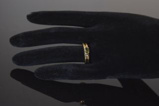 Vintage 18K YELLOW & ROSE GOLD DEMANTOID GARNET & DIAMOND RING SZ 8 5