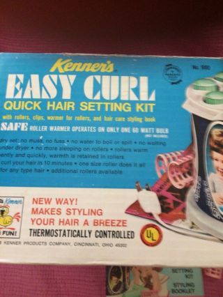 Vintage 1968 Kenner Easy Curl Hot Rollers Curlers,  Clips 4