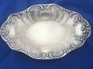 Antique Art Nouveau Oval English Sterling Silver Small Bowl Jewelry Dish