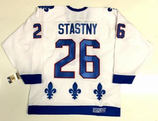 Peter Stastny Quebec Nordiques Ccm Vintage White Nhl Jersey With Tags