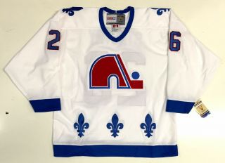 PETER STASTNY QUEBEC NORDIQUES CCM VINTAGE WHITE NHL JERSEY WITH TAGS 2