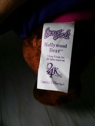 RARE 1990 ' s Lisa Frank Plush Hollywood Bear Top Hat 17 