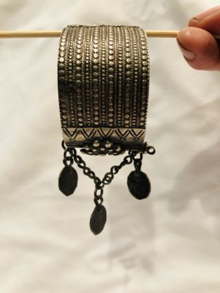 Antique Handmade Sterling Silver Rajasthani Indian Tribal Bracelet RARE 5