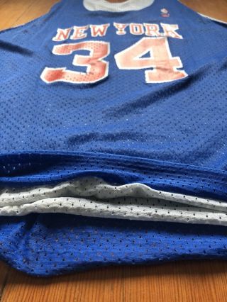 Charles Oakley Sand Knit MacGregor York Knicks Vintage Practice Jersey Large 4