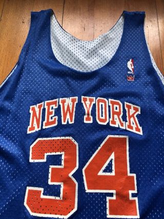 Charles Oakley Sand Knit MacGregor York Knicks Vintage Practice Jersey Large 5