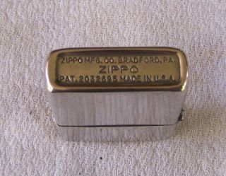 Vintage Zippo 3 Barrel Hinge Lighter 2032685 With Orig Insert 1940 ' s 4
