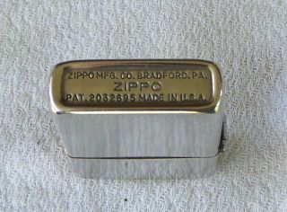 Vintage Zippo 3 Barrel Hinge Lighter 2032685 With Orig Insert 1940 ' s 5